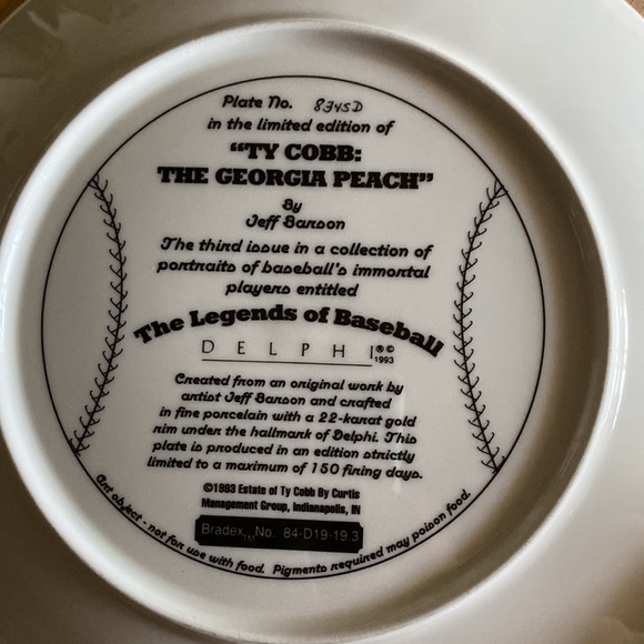 Vintage Baseball Plate - Picture 3 of 3